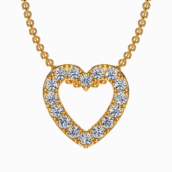 Heart Shape Lab Diamond Statement Pendant in Yellow Gold (1.00 Carat)