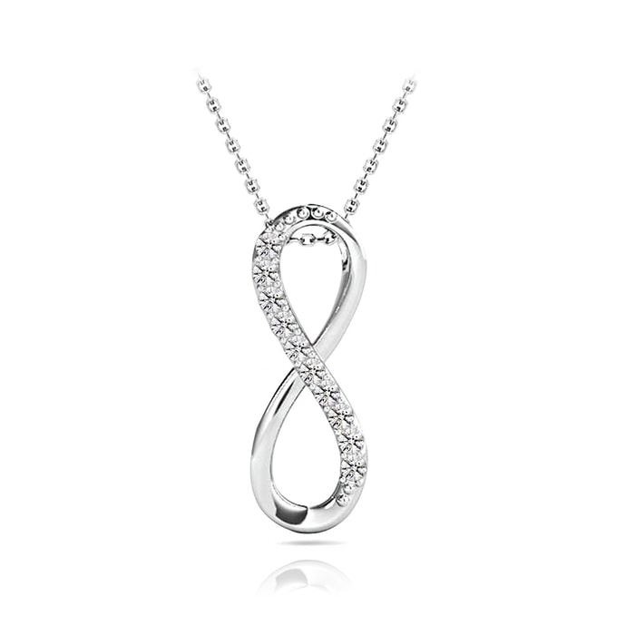 Infinity Diamond Pendant Necklace In White Gold
