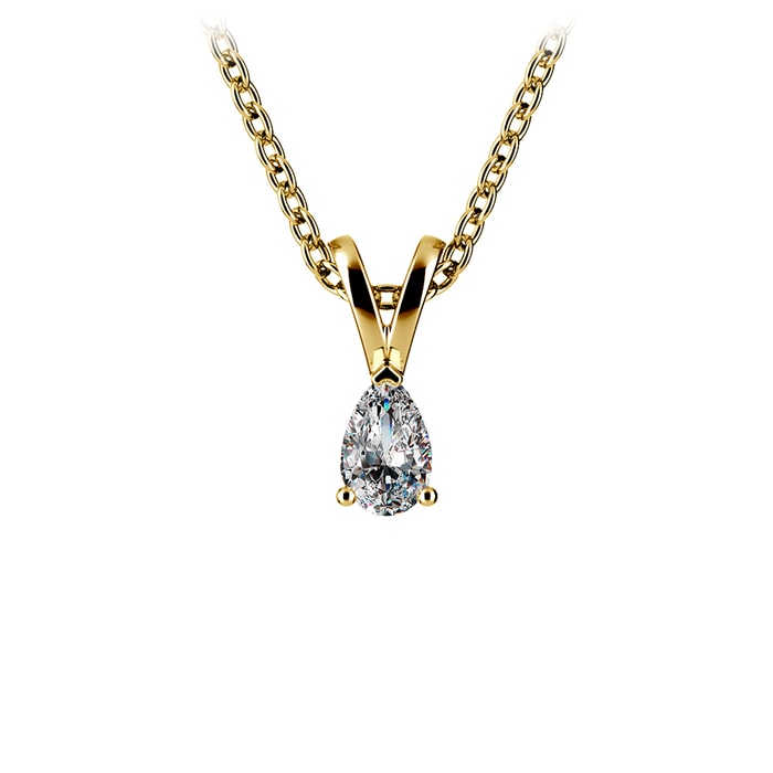 Classic Gold 1/4 Ctw Pear Shaped Diamond Pendant Necklace