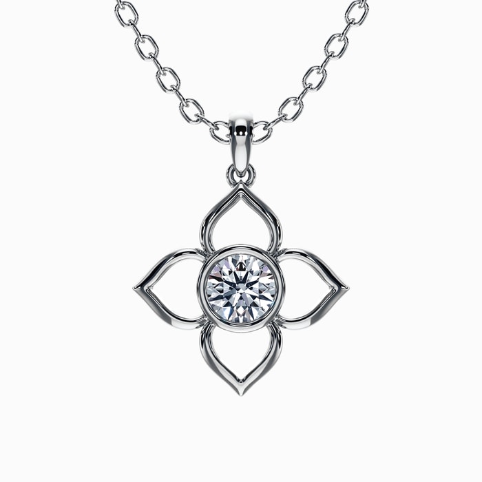 Petal Lab Diamond Pendant in White Gold (0.50 Carat)