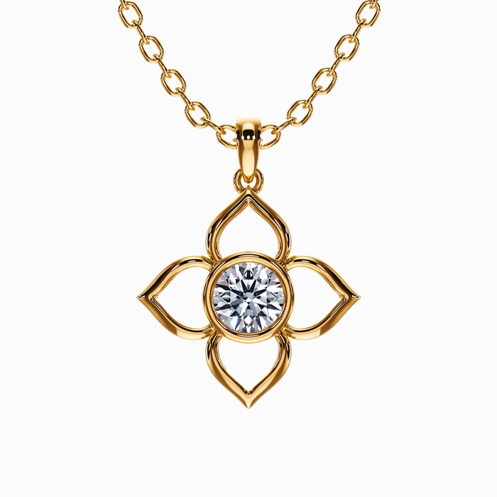 Petal Lab Diamond Pendant in Yellow Gold (0.50 Carat)