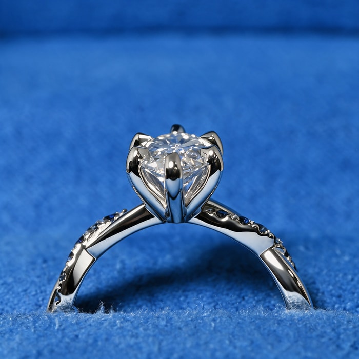 1.50 Carat Lab Marquise Diamond Luxe Twisted Sapphire Engagement Ring in White Gold
