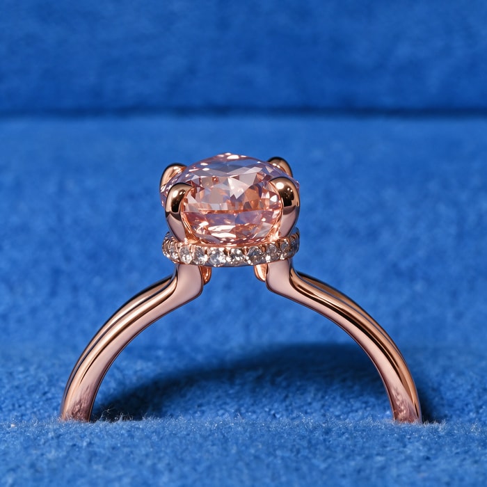 4.25 Carat Lab Pear FANCY VIVID PINK Diamond Stella Diamond Engagement Ring in Rose Gold