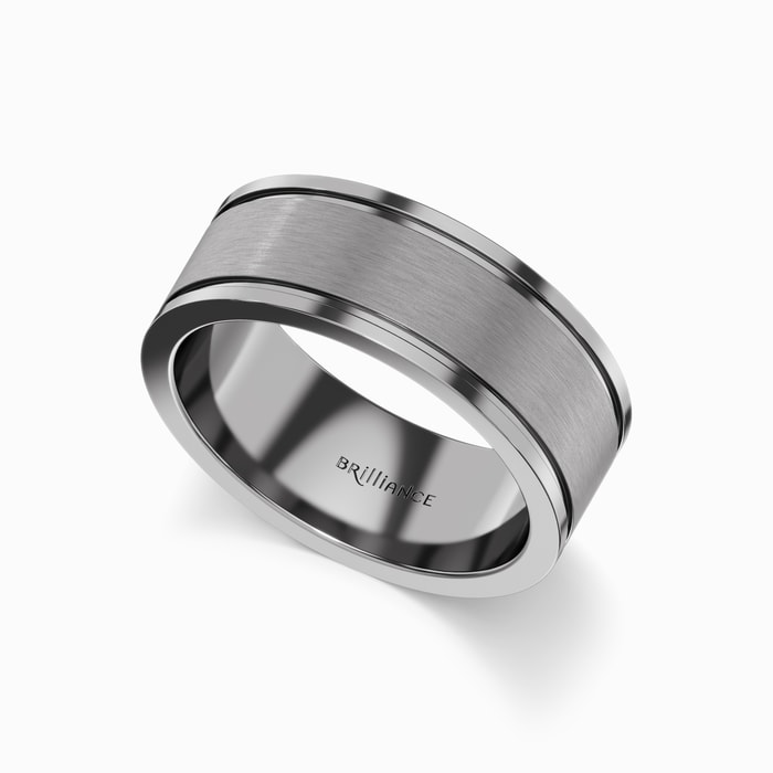 Men's Wedding Ring with Satin Finish in Titanium (8 mm)