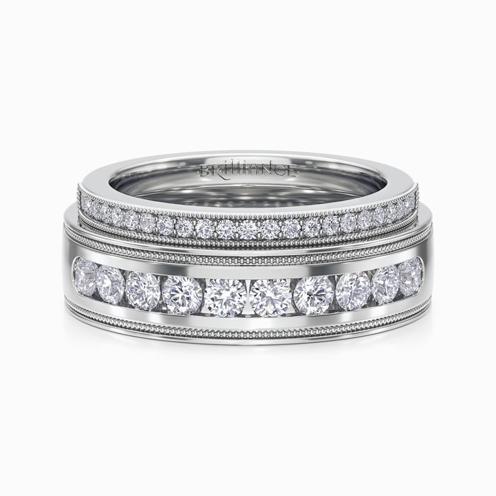 Antique Wedding Ring Set in White Gold