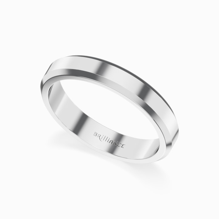 Beveled Men's Wedding Ring in Platinum (4 mm)