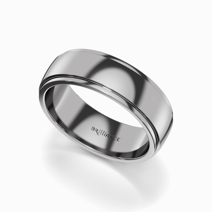 Beveled Men's Wedding Ring in Titanium 