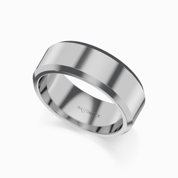 Beveled Men's Wedding Ring in Tungsten (6 mm)