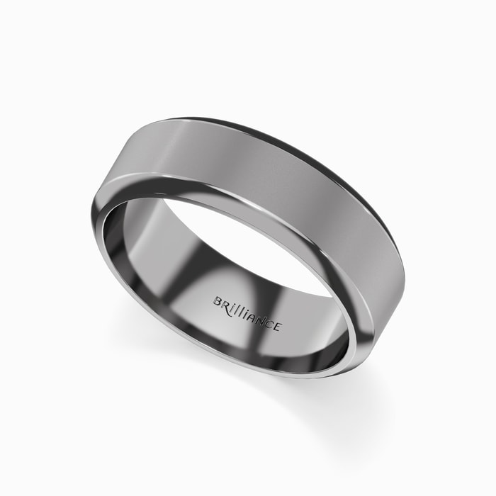 Beveled Men's Wedding Ring in Titanium (7 mm)