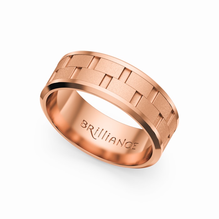 Sandblasted Rose Gold Wedding Band For Men