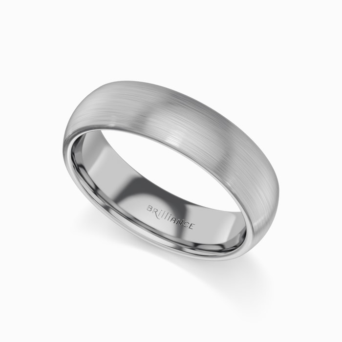 Men's Wedding Ring with Brushed Finish in Tungsten (6 mm)