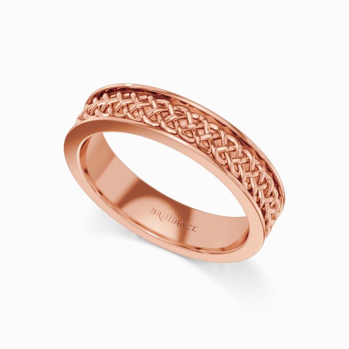Celtic Knot Men's Wedding Ring in Rose Gold (5 mm)