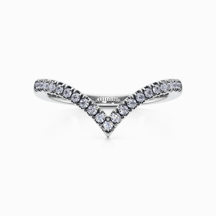 Chevron Pave Diamond Wedding Ring In White Gold
