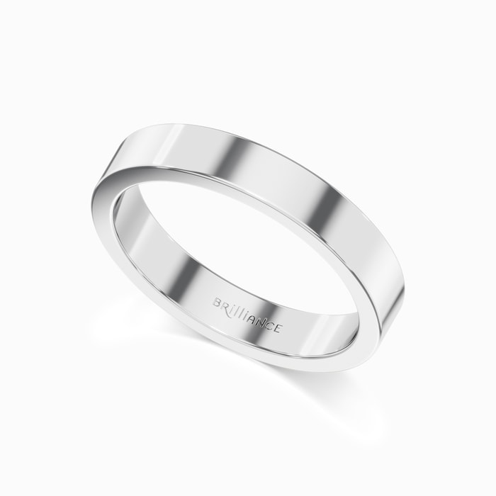 Flat Men's Wedding Ring in Platinum (4 mm)