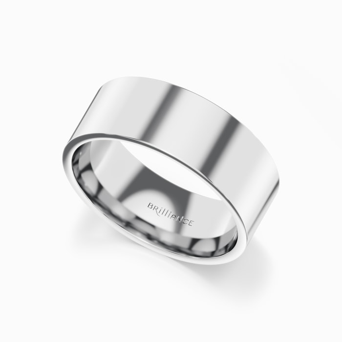 Flat Men's Wedding Ring in Platinum (8 mm)