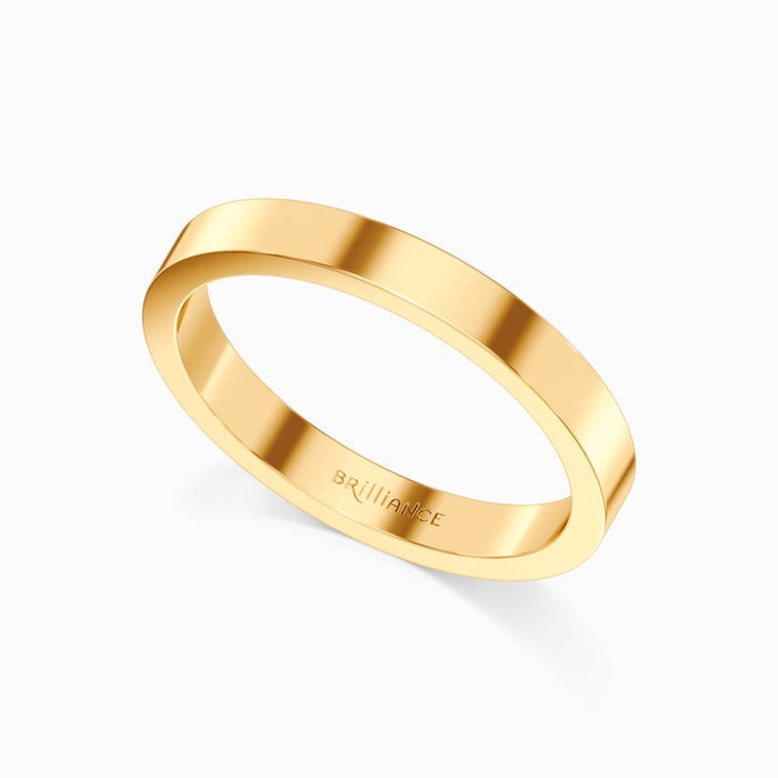Flat Men's Wedding Ring in Yellow Gold (3 mm)