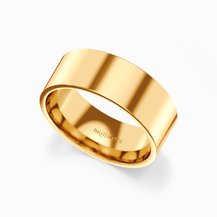 Flat Men's Wedding Ring in Yellow Gold (8 mm)