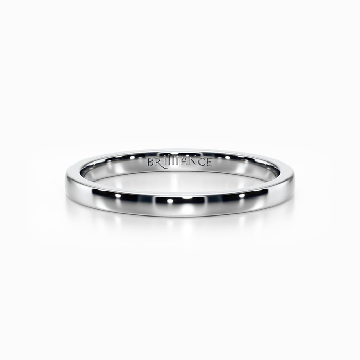 Flat Wedding Band in White Gold (2 mm)