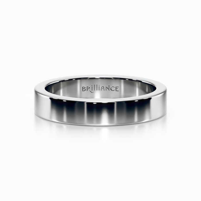 Flat Wedding Ring in White Gold (4 mm)