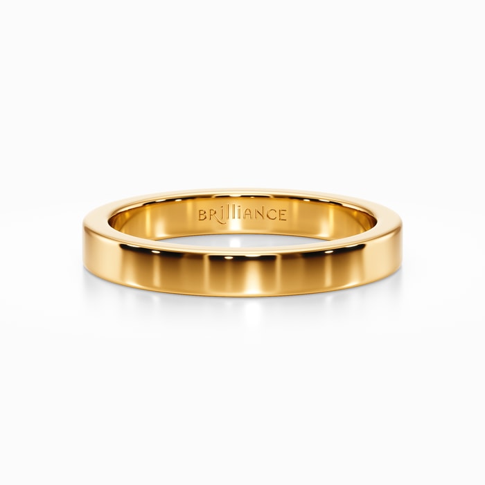 Flat Wedding Band in Yellow Gold (3 mm)