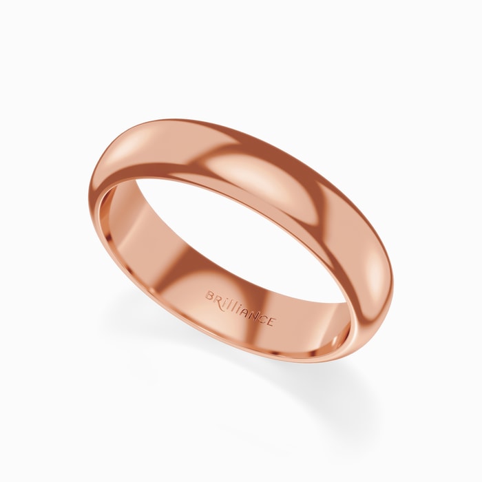 Comfort-Fit Men's Wedding Ring in Rose Gold (5 mm)