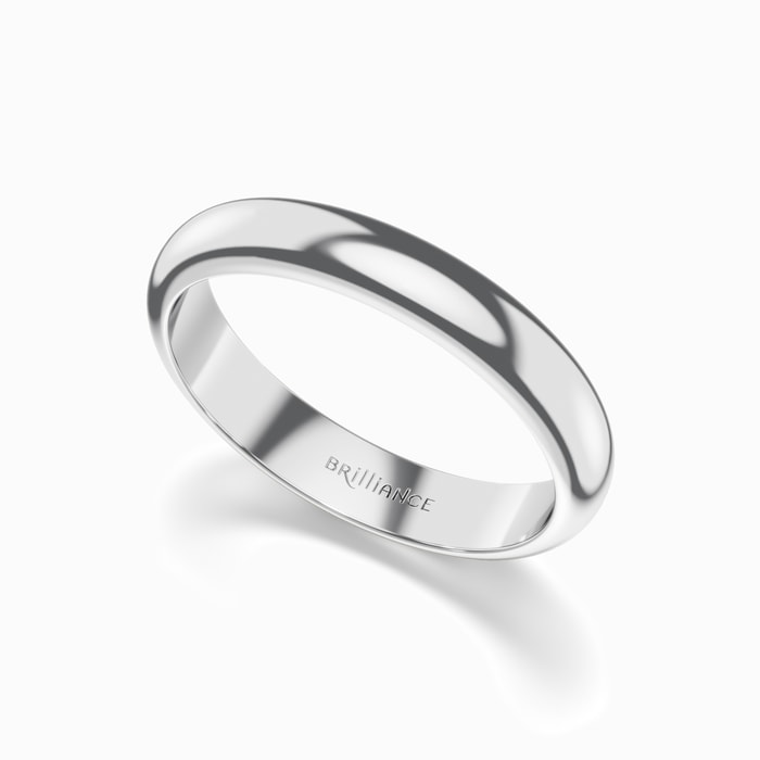 Comfort-Fit Men's Wedding Ring in White Gold (4 mm)