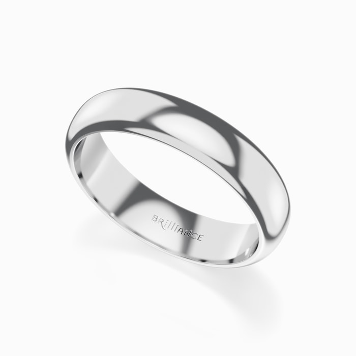 Comfort-Fit Men's Wedding Ring in White Gold (5 mm)
