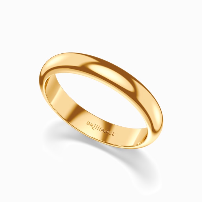 Comfort-Fit Men's Wedding Ring in Yellow Gold (4 mm)