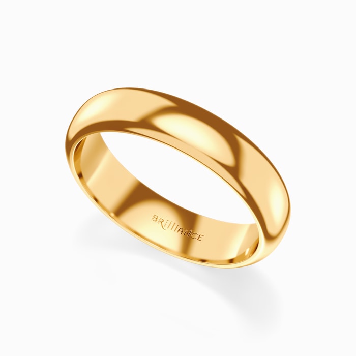 Comfort-Fit Men's Wedding Ring in Yellow Gold (5 mm)