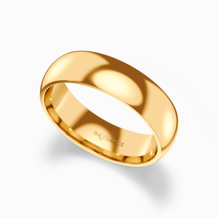 Comfort-Fit Men's Wedding Ring in Yellow Gold (6 mm)