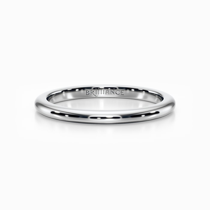 Comfort-Fit Wedding Ring in White Gold (2 mm)