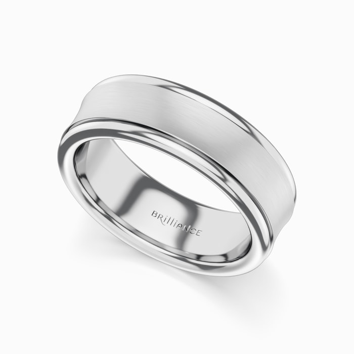 Concave Men's Wedding Ring in Platinum (7.5 mm)