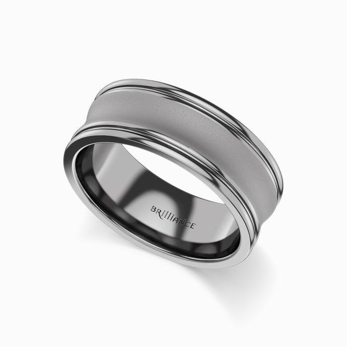 Concaved Center Men's Wedding Ring in Titanium (8 mm)