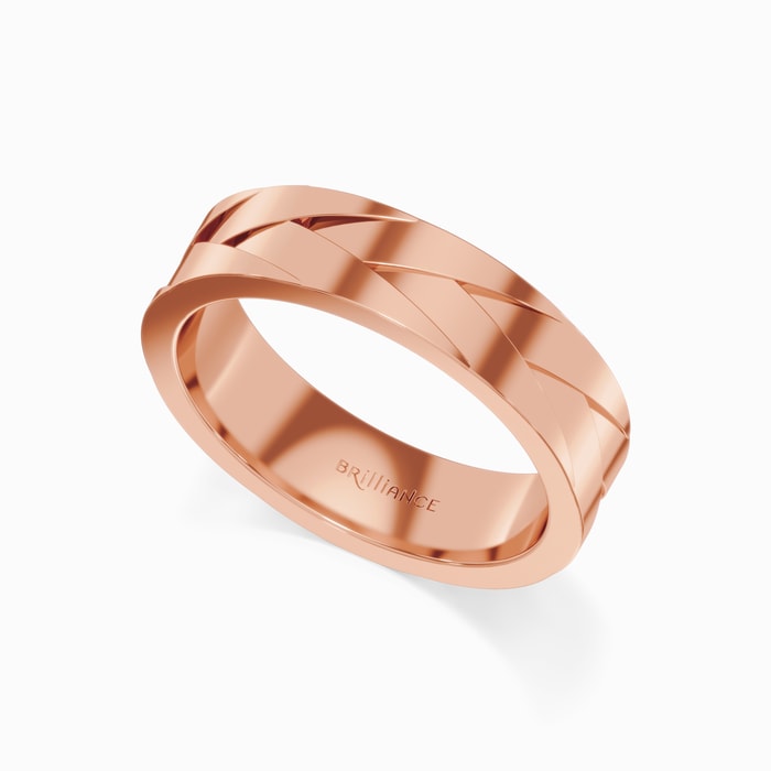 Braided Men's Wedding Ring in Rose Gold (6 mm)