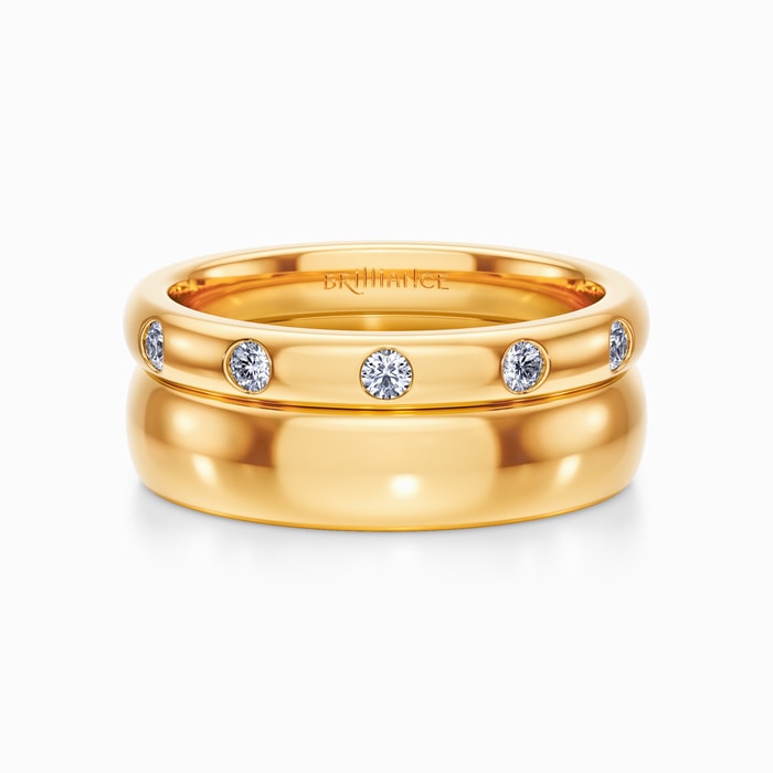 Curated Wedding Ring Set in Yellow Gold