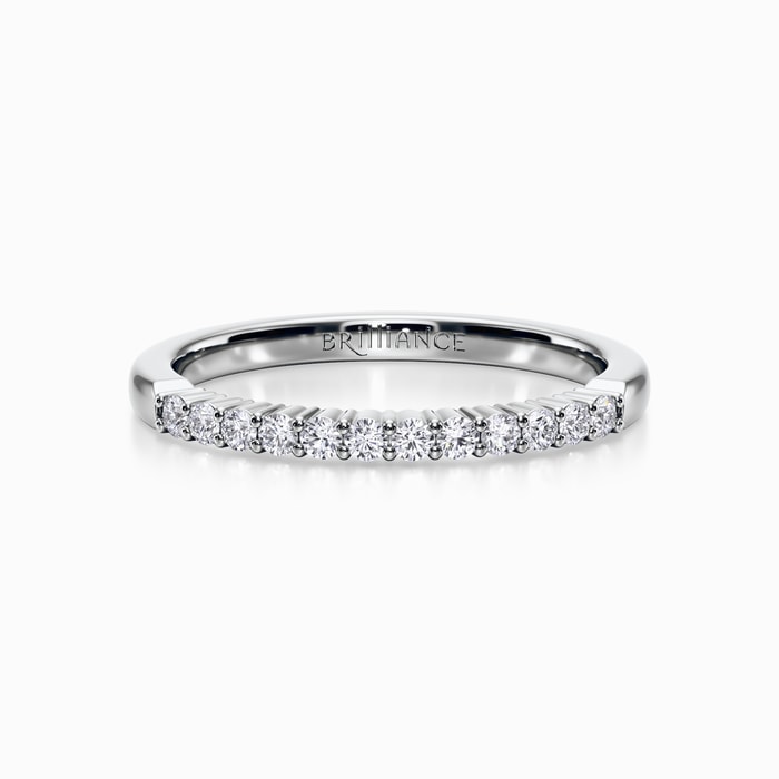 Delicate Shared Prong Diamond Wedding Ring in White Gold