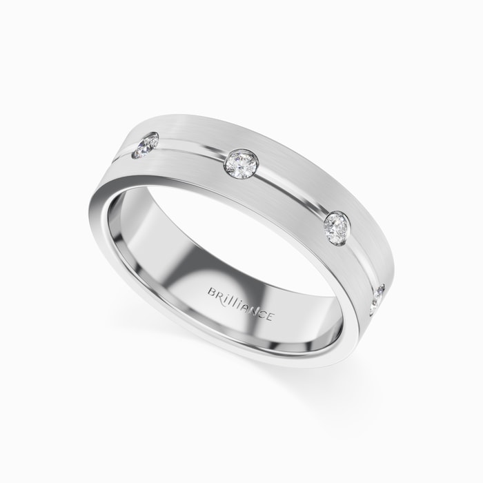 Men's Diamond Eternity Wedding Ring in Platinum (6 mm)