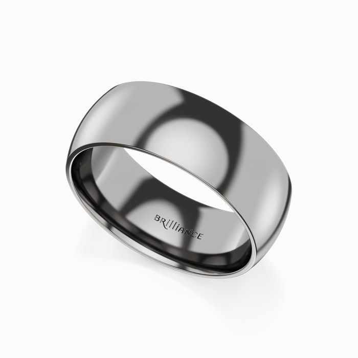 Domed Men's Wedding Ring in Titanium (8 mm)