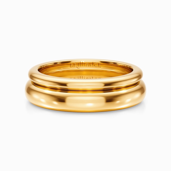 Essence Wedding Ring Set in Yellow Gold