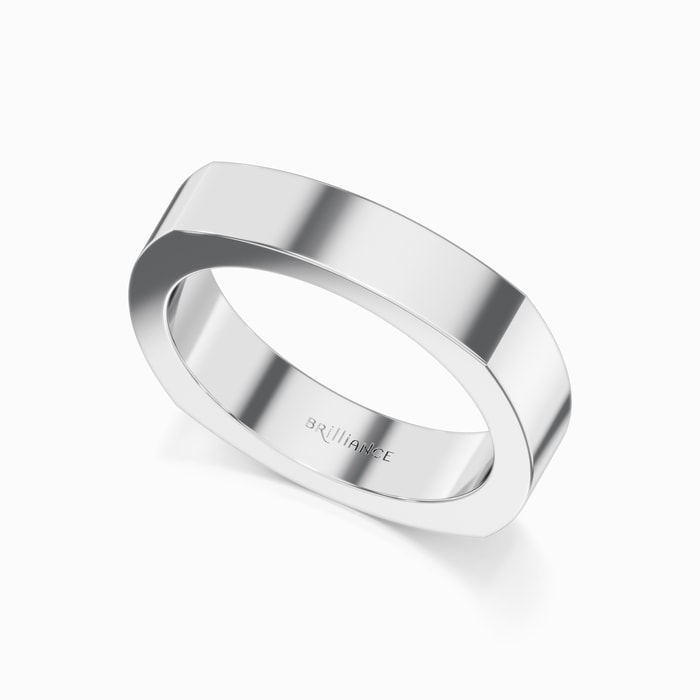 Euro Square Men's Wedding Ring in Platinum (5 mm)