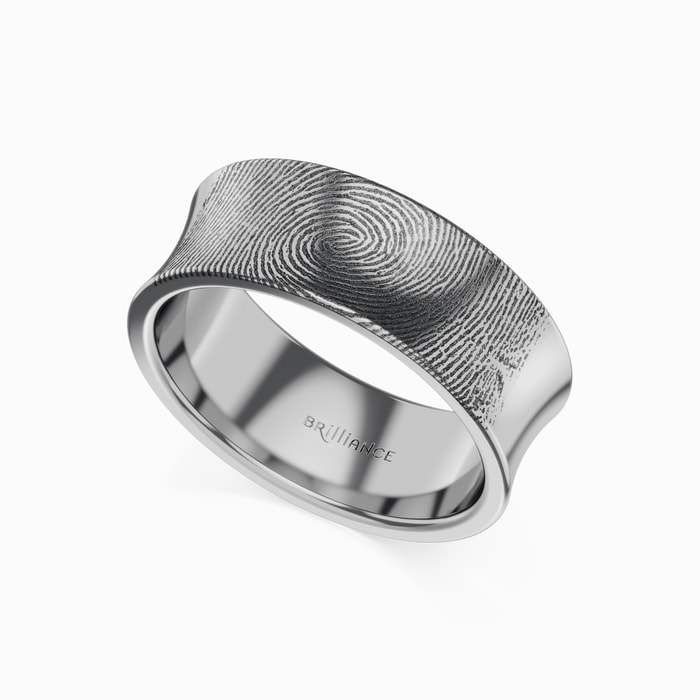 Fingerprint Engraved Men's Wedding Ring in Tungsten (8 mm)