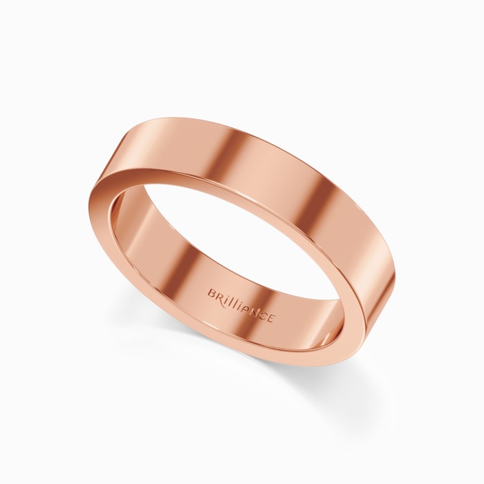 Flat Men's Wedding Ring in Rose Gold (5 mm)