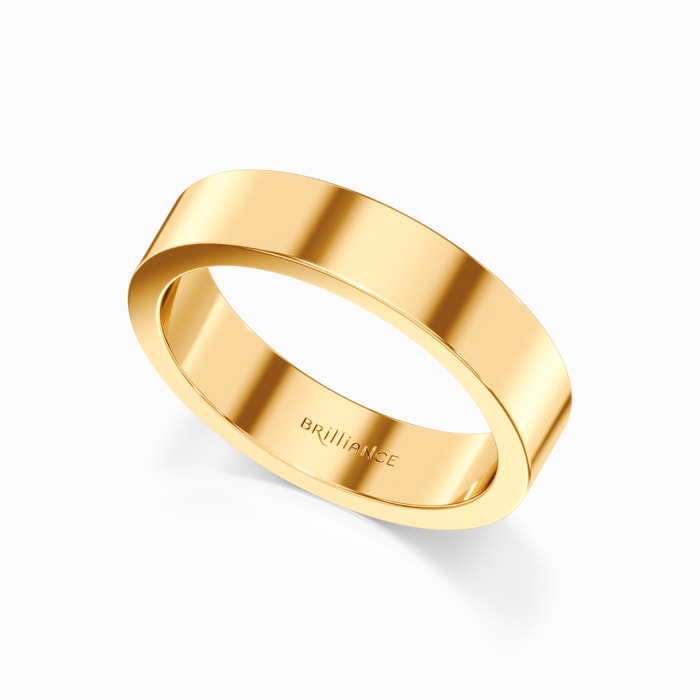 Flat Men's Wedding Ring in Yellow Gold (5 mm)