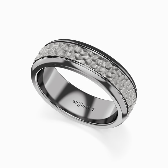 Hammered Men's Wedding Ring in Titanium (7 mm)