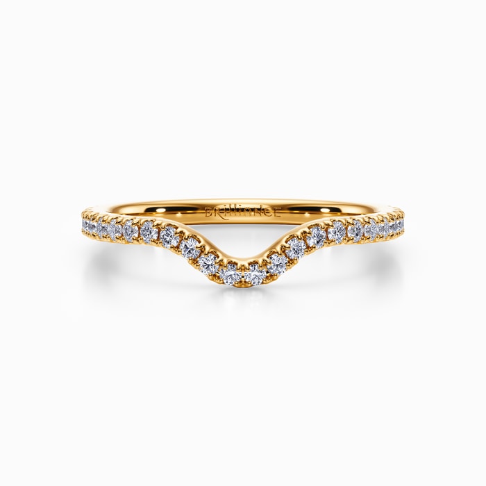 Kei Pave Diamond Wedding Ring in Yellow Gold