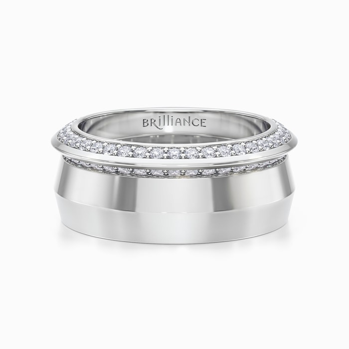 Knife Edge Wedding Ring Set in White Gold