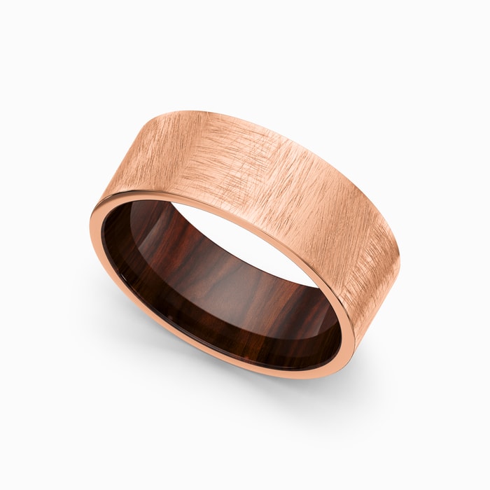 Lincoln - Mens Wedding Band in Rose Gold (8mm)