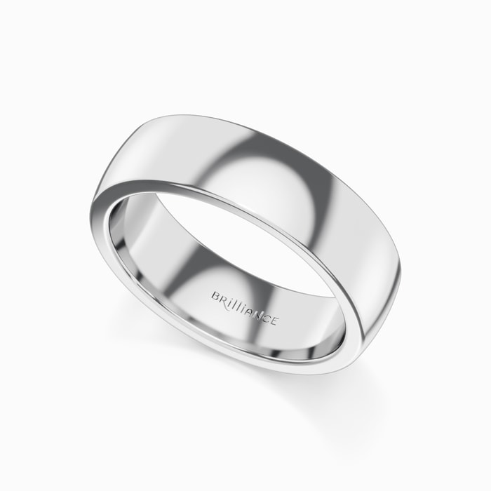 Low Dome Men's Wedding Ring in Platinum (6.5 mm)