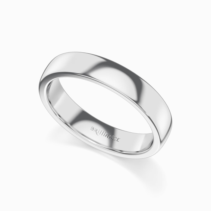 Low Dome Men's Wedding Ring in White Gold (4.5 mm)