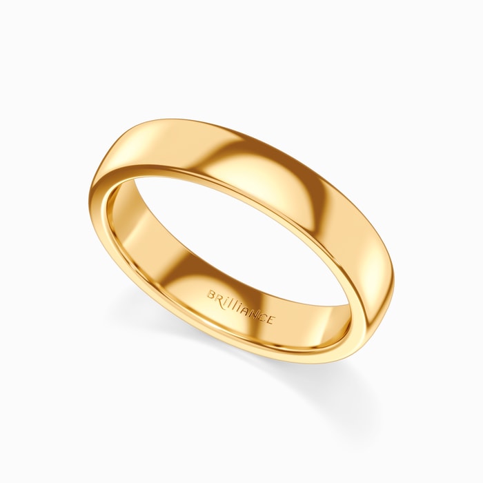 Low Dome Men's Wedding Ring in Yellow Gold (4.5 mm)